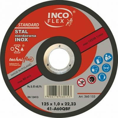Диск за сечење Inco Flex за не'рѓосувачки челик 125x1.0mm