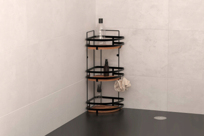 Raft këndor dushi Five Simply Smart Blackacia, 3 kate, dru akacie, kafe