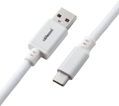 Kabllo CableMod Pro Coiled, USB-C/USB-A, 1,5m, e bardhë
