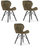 Set karrigesh LEOBERT Lago Velvet, 60x50x50 cm, kadife kafe, këmbë të zeza, 3 copë