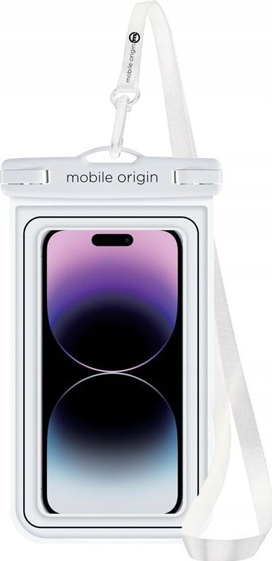 Këllëf uji për telefon Mobile Origin Waterproof Floating Case, deri 6.5", IPX8, bardh e zi