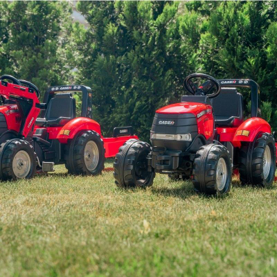 Traktor lodër me pedale Falk Case IH Puma 240CVX, me rimorkio, i kuq
