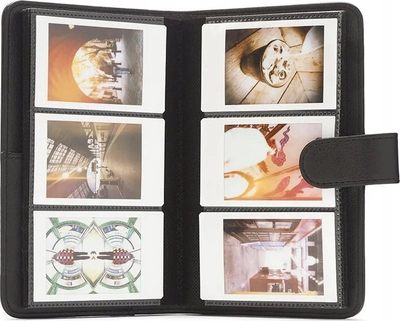 Album fotosh Fujifilm Instax Mini, lëkurë e rreme, i vogël, i zi