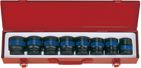 Set kokash goditëse King Tony, 3/4", 8 copa 21-41 mm, i zi