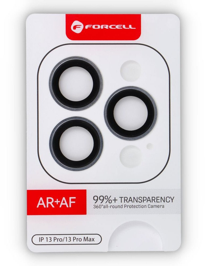 Mbrojtës xhami kamere Forcell Premium, iPhone 13 Pro 13 Pro Max, 9H, kornizë argjendi