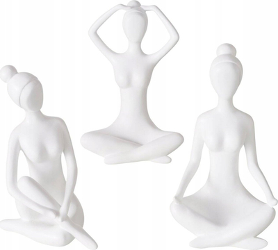 Декоративна фигура Yoga YOGA, 29 cm, полирезин, мат бела