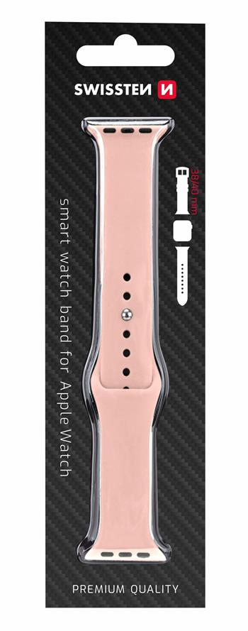 Rrip silikoni Swissten për Apple Watch 38-40mm, rozë