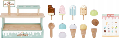 Set loje akulloreje Tooky Toy Ice Cream Shop, prej druri, për kalamaj 3+