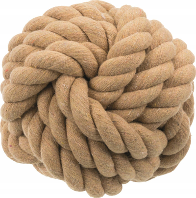 Lodër për qen Trixie BE NORDIC Rope Ball, top me litar 18 cm, poliestër, bezhë