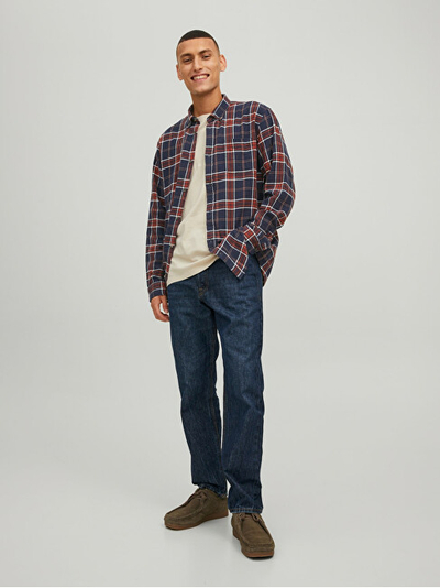 Këmishë JACK&JONES JJECLASSIC Slim Fit, e kaltër/kuqe