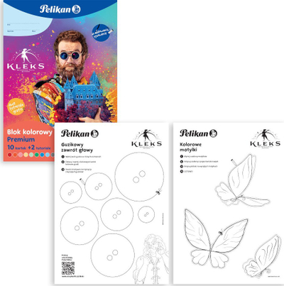 Bllok kreativ Pelikan Creative Pad A4, 10 fletë me ngjyra, me 2 tutoriale, shumëngjyrësh