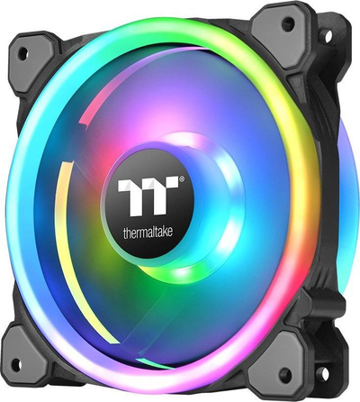 Set ventilatorësh PC Thermaltake Riing Trio 12 RGB Plus, 120mm, 3 copë me hub, të zi