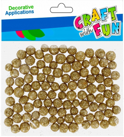 Toptha dekorativë stiropori Craft With Fun, 8mm, 4.5g, ngjyrë ari