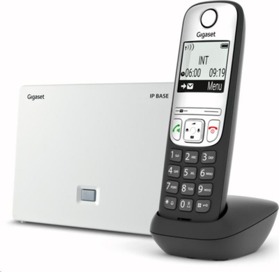 Telefon fiks pa kabllo Gigaset A690A IP Base, me sekretari, identifikim thirrësi, gri