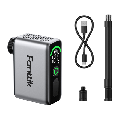 Pompë elektrike biçiklete Fanttik X10 Ace Tiny, 120 PSI, valvul Presta dhe Schrader, gri