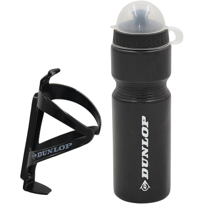Shishe uji për biçikletë Dunlop, 750 ml, me mbajtëse, e zezë