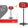 Kosh basketbolli Pure2Improve, i lëvizshëm, lartësi 1.90-3.40 m, i zi me të kuqe