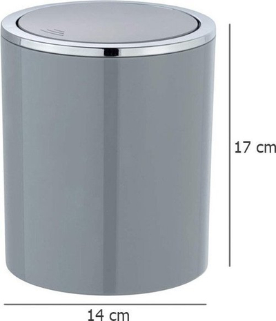 Kosh plehrash Wenko Inca Grey Top, 2L, kapak me lëkundje, gri