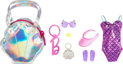 Set aksesorësh Barbie Premium Fashion Pack, 4 sete, me çantë me shkëlqim, rozë shumëngjyrëshe
