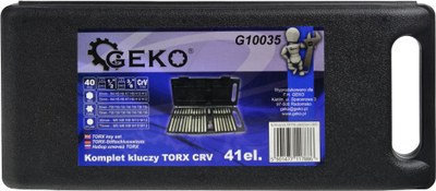 Сет клучеви TORX Geko CRV, 41 парче, пластична кутија