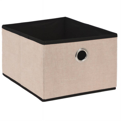 Кутија за текстил Storage Solutions, неткаен полиестер, 32x25x18 cm, беж