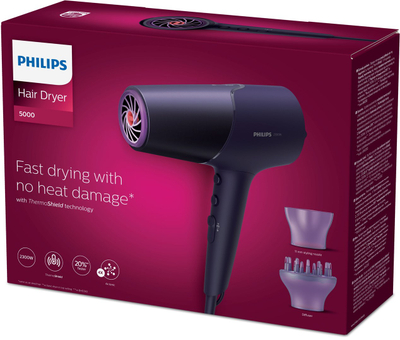 Tharëse flokësh Philips Series 5000 BHD514/00, 2300W, ionike, e bardhë