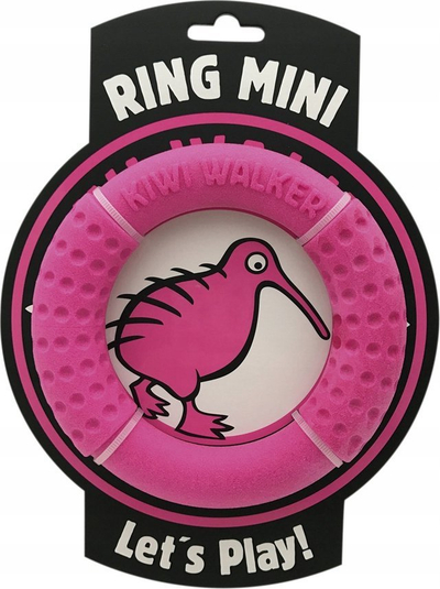 Lodër për qen Kiwi Walker TPR Rubber Ring, unazë 13 cm, rozë