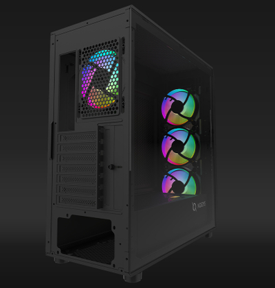 Kuti PC gaming Wezen Pro, ATX, xham i temperuar, RGB, e zezë
