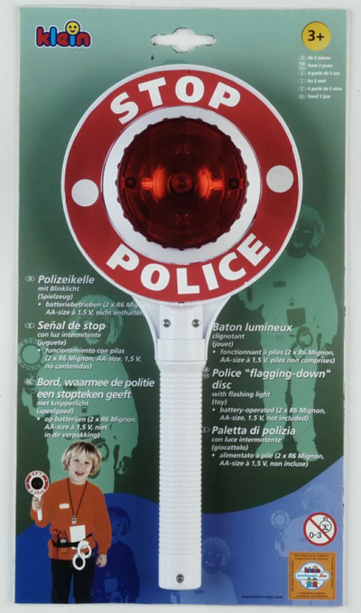 Lodër shenjë policie Klein Stop Police, dritë pulsuese, 29 cm, e kuqe