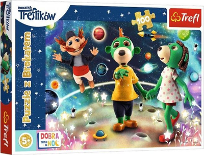 Lodër puzzle Trefl Trefliki ndër yje Natën e mirë, 100 copa