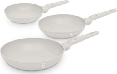 Set tiganësh BerlingerHaus Sahara BH-8078, 3 copa, veshje jo-ngjitëse, bezhë e hapur