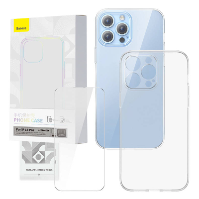 Set mbrojtës Baseus Corning, maskë dhe xham, për iPhone 13 Pro, transparent