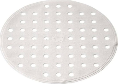 Tapet dushi kundër rrëshkitjes RIDDER Action, gome e butë pa PVC, rrumbullak, i bardhë