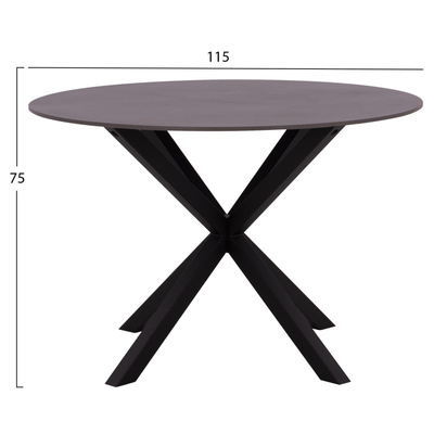 Tavolinë e rrumbullakët SYNTEC, gur sintër, Ø115×75 cm (HM9309.02), zezë