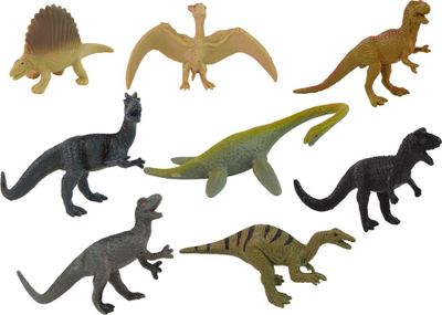 Set dinosauri në tub, 12 figura, shumëngjyrësh