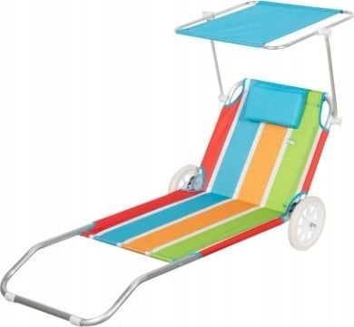 Karrocë plazhi Aktive Beach Cart Lounger, 2 në 1, alumini, jeshile