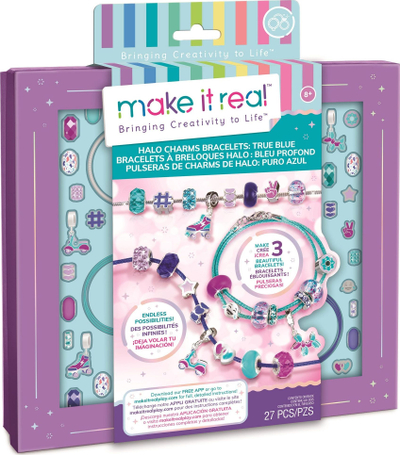 Сет за изработка на белегзии Make It Real True Blue Halo Charms, 3 белегзии, за деца 8+