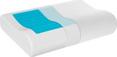 Jastëk ortopedik Rebel Active, memory foam me xhel ftohës, 60x40x12 cm, i bardhë