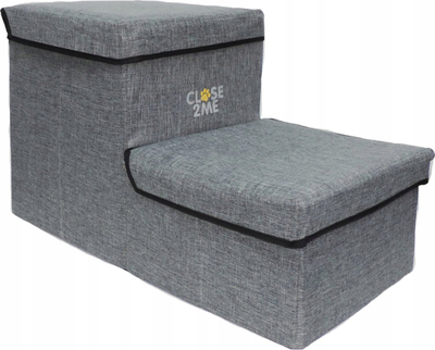 Shkallë për qen Hauck Close2Me Pet Stair v.2, 2 hapa, deri 15kg, gri