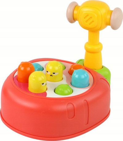 Lojë tavoline Leantoys Whac-a-Mole Colorful Carrot, çekiç për kalamaj, shumëngjyrëshe