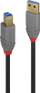 Kabllo Lindy USB A - USB B (36744), 5m, e zezë