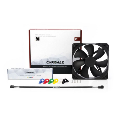 Ventilator kompjuteri Noctua NF-A14 PWM chromax.black.swap, 140mm, PWM, i zi