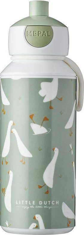 Шише за вода за деца Little Dutch Pop-up Little Goose, 400 ml, пластика, зелено