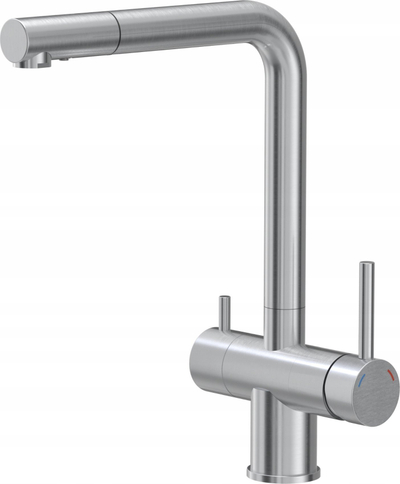 Rubinet kuzhine Ellen, gryke tërheqëse, rrotullim 360°, inox