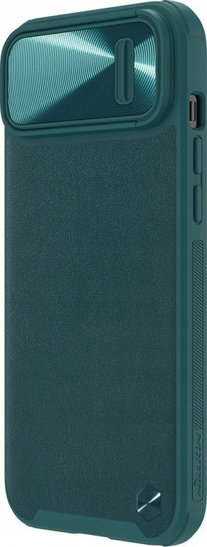Futrollë Nillkin CamShield Leather S për Apple iPhone 14 Plus, me kapak kamere, jeshile