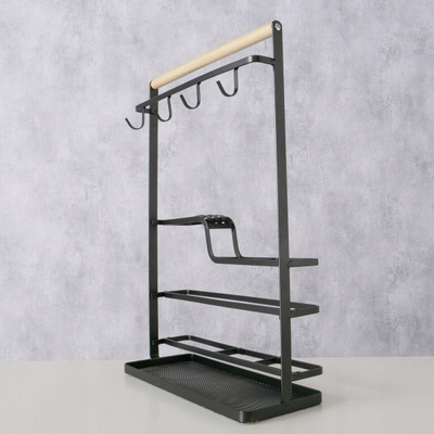 Raft muri Boltze Home Agneta, 43.5cm, hekur, i zi
