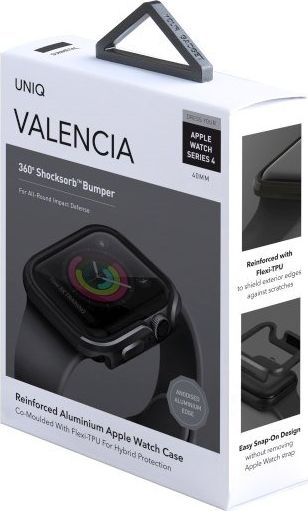 Mbulesë UNIQ Valencia për Apple Watch Series 5 4 40mm, Shocksorb 360°, gri gunmetal