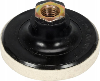 Disk lustruese Yato Felt Polishing Disc 75mm, trashësi 10mm, filetë M14, e bardhë