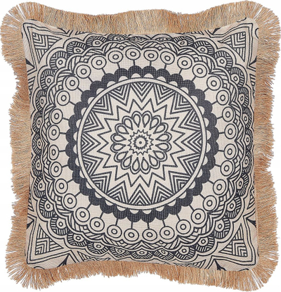 Set jastëkë dekorativë Beliani AGRIMONY, poliester, 45x45cm, bezhë e zezë