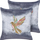 Set jastëkësh dekorativë velvet, 45 x 45 cm, me zogj, gri